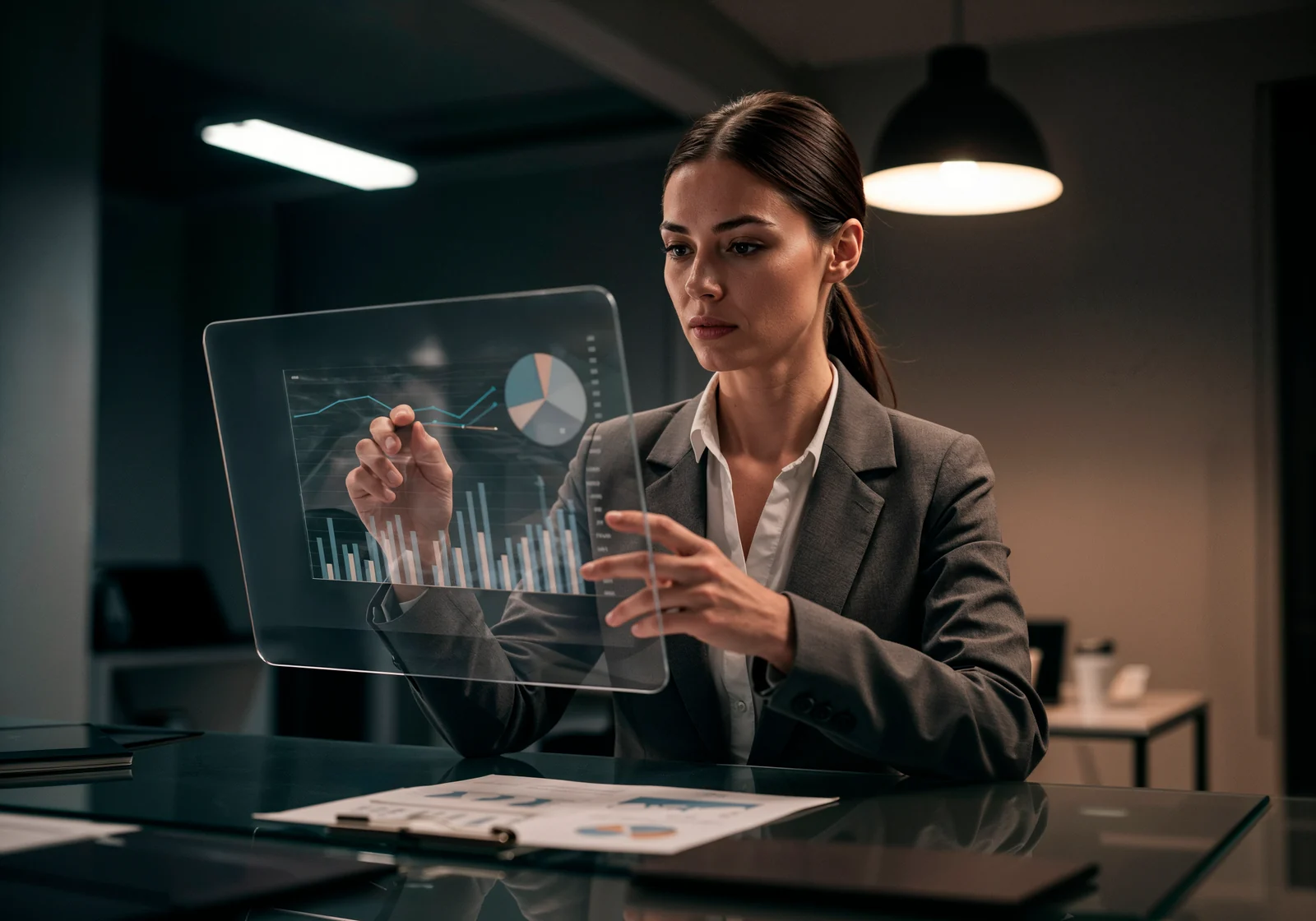 An account manager reviewing profitability data